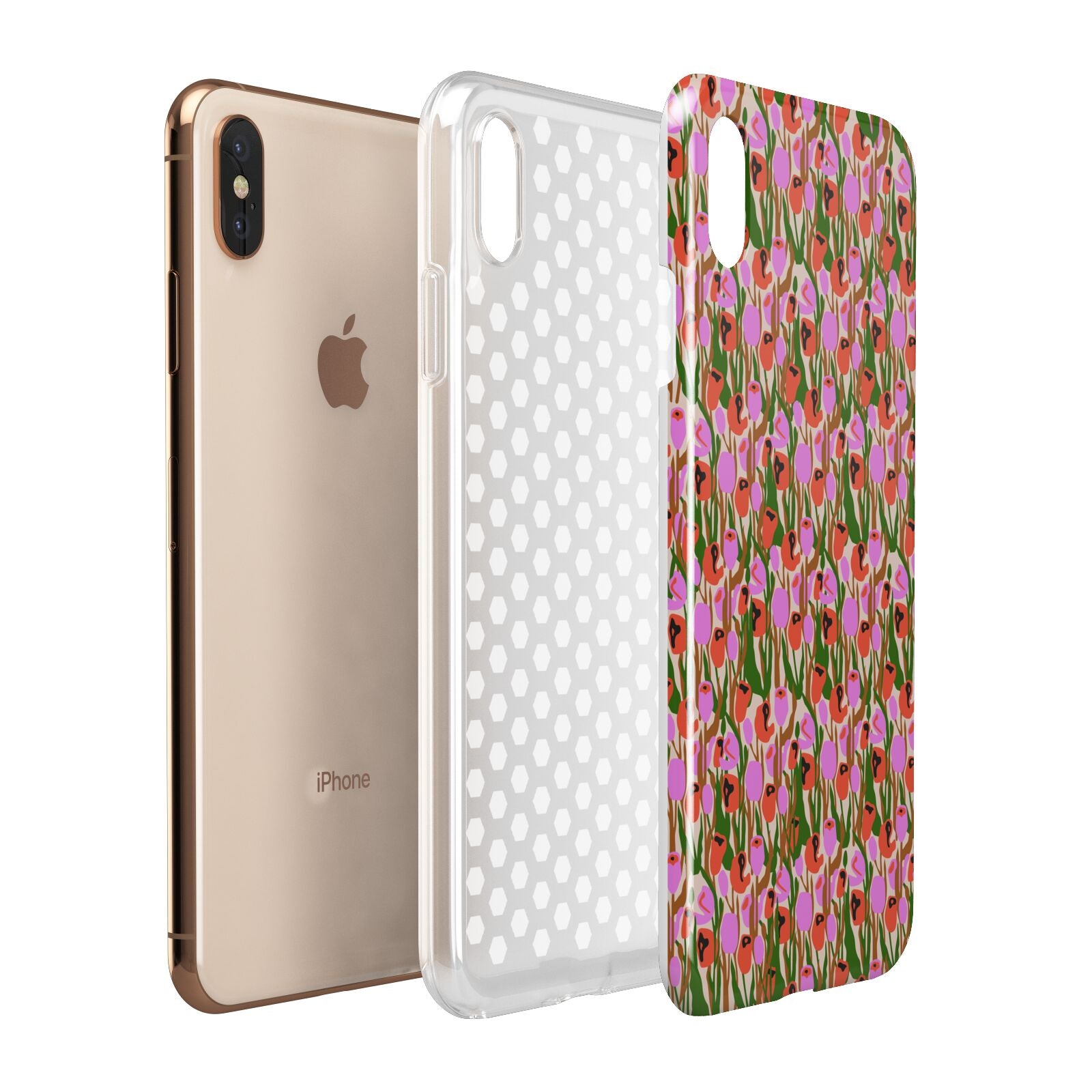 Floral Apple iPhone Xs Max 3D Tough Case Expanded View