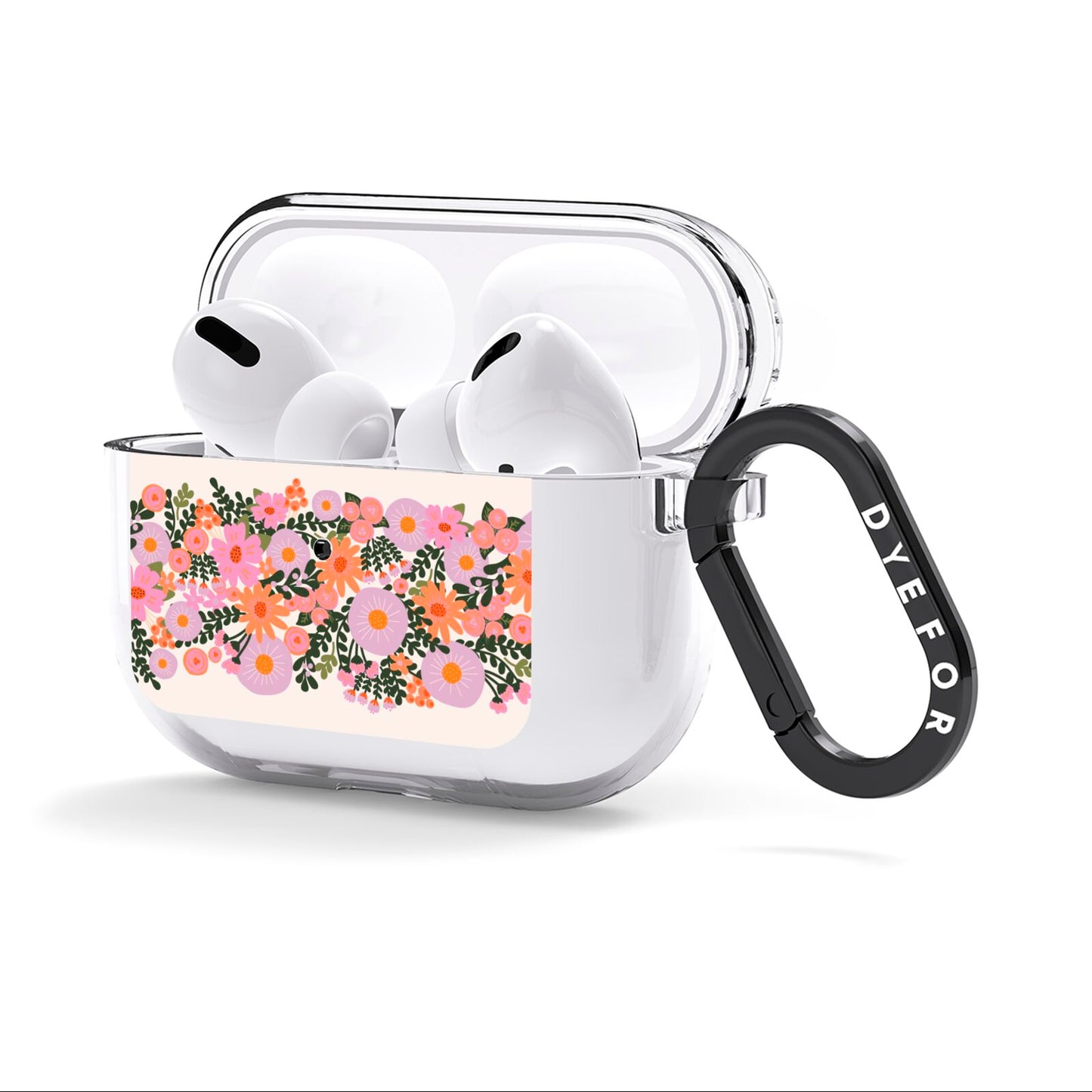 Floral Banner Pattern AirPods Clear Case 3rd Gen Side Image