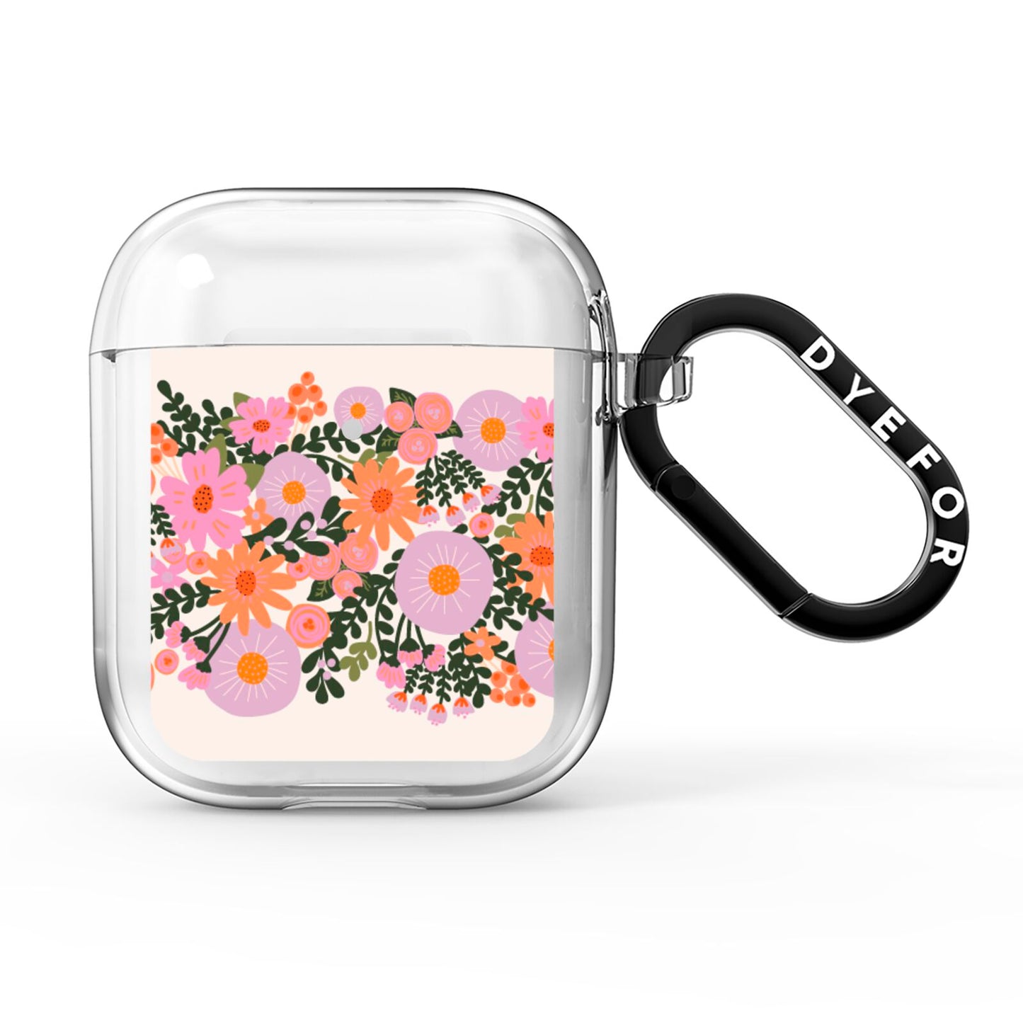 Floral Banner Pattern AirPods Clear Case
