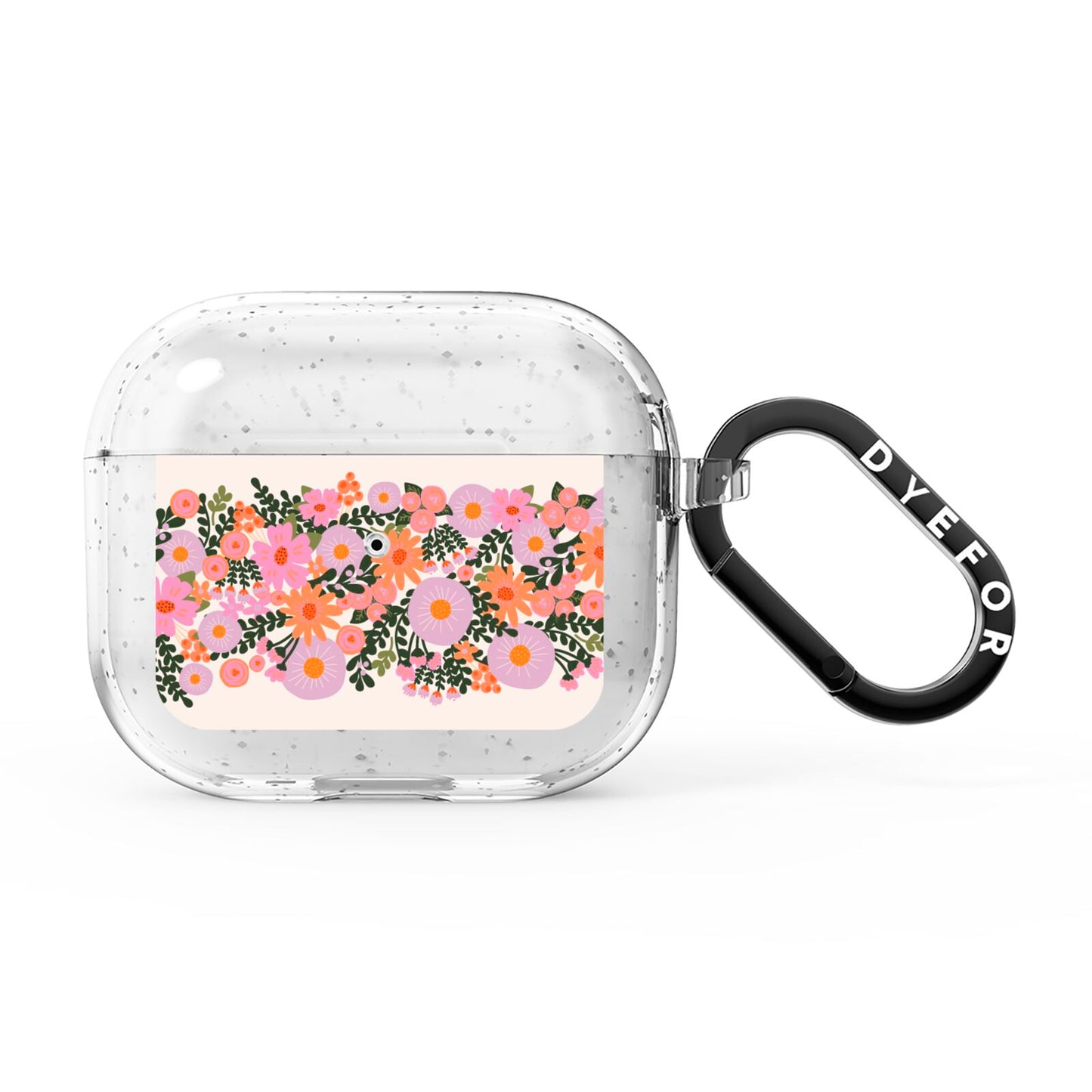 Floral Banner Pattern AirPods Glitter Case 3rd Gen