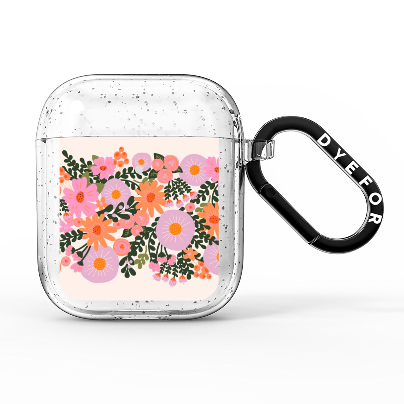 Floral Banner Pattern AirPods Glitter Case