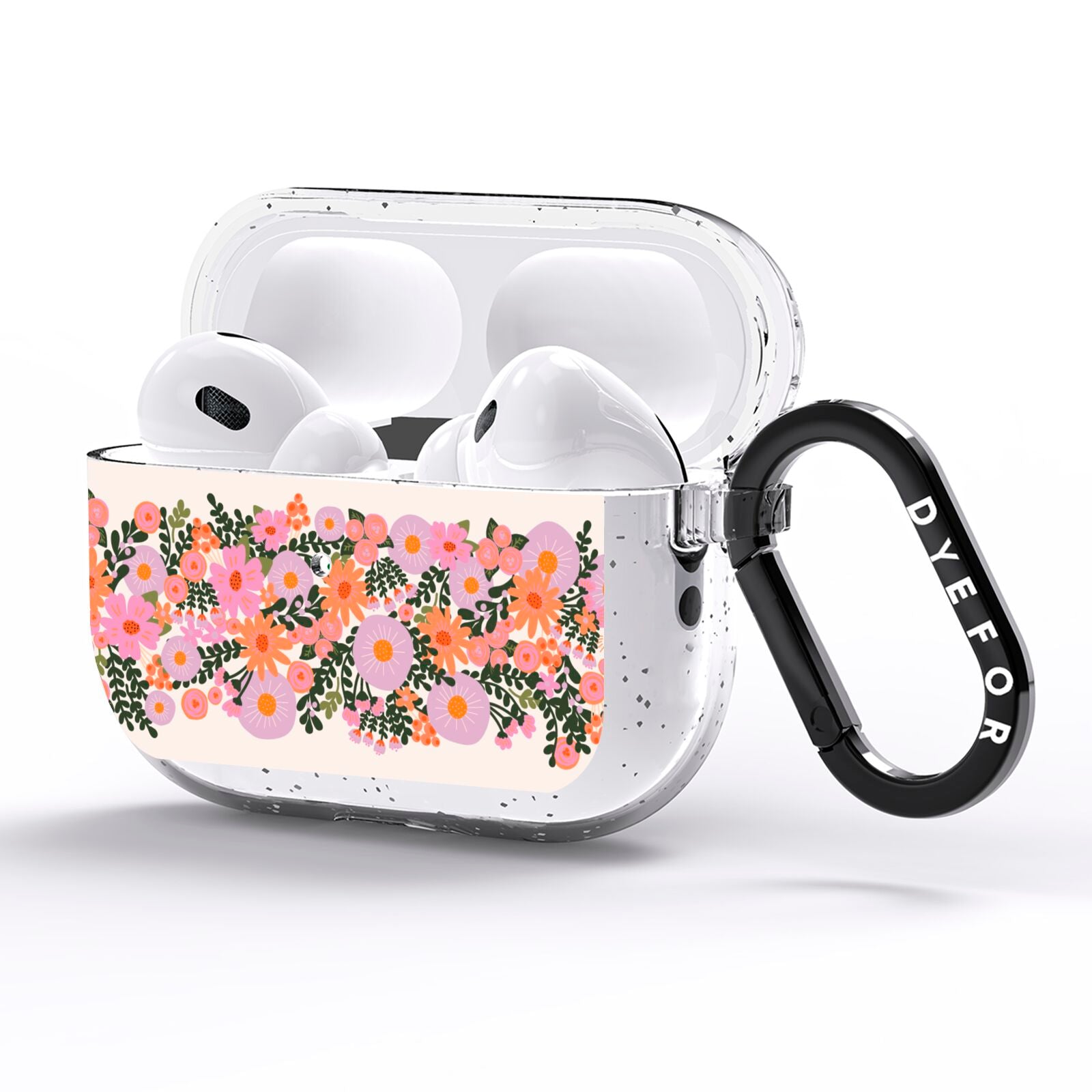 Floral Banner Pattern AirPods Pro Glitter Case Side Image