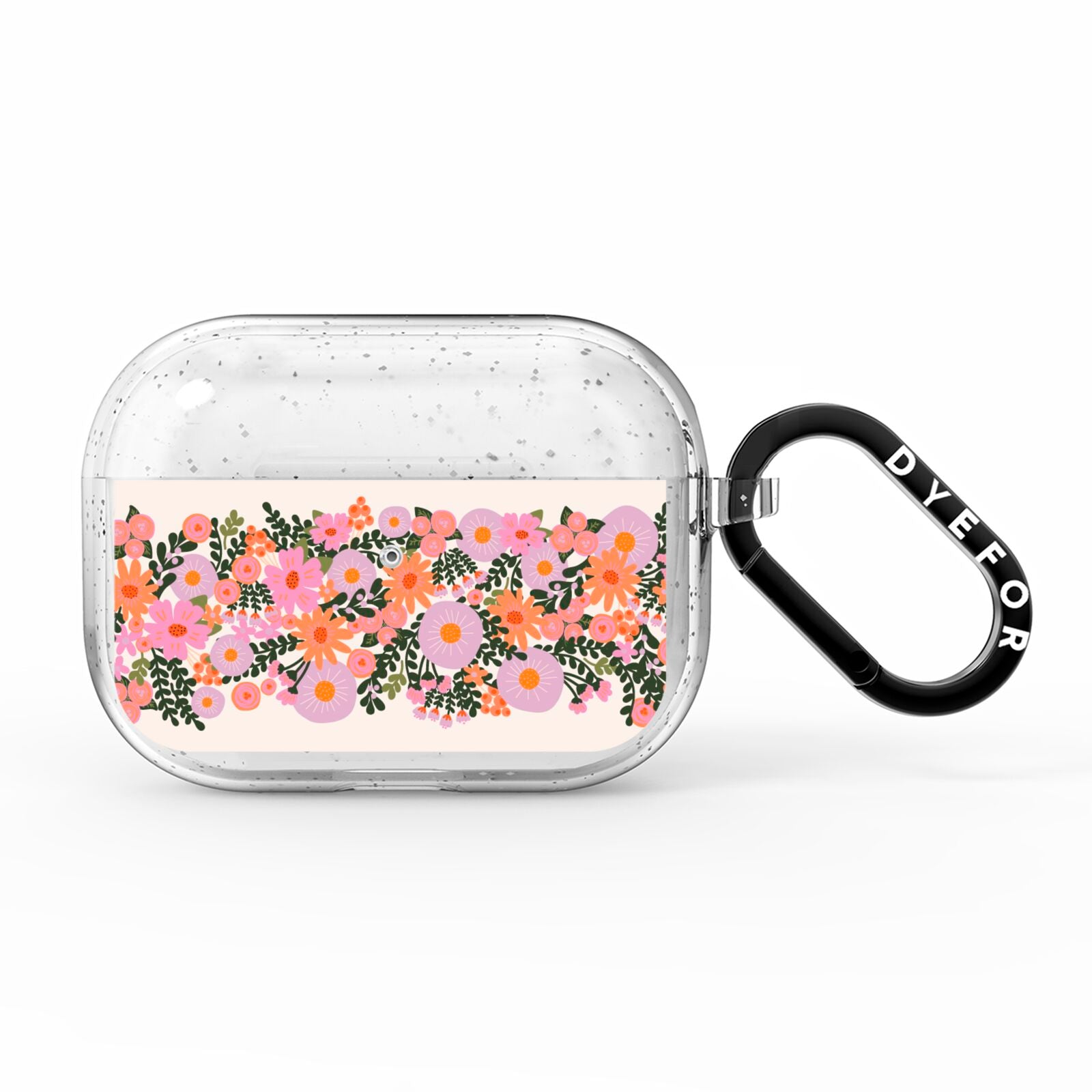 Floral Banner Pattern AirPods Pro Glitter Case