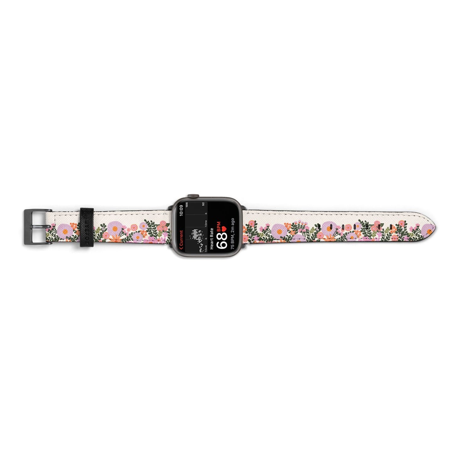 Floral Banner Pattern Apple Watch Strap Size 38mm Landscape Image Space Grey Hardware