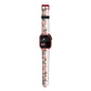 Floral Banner Pattern Apple Watch Strap Size 38mm with Red Hardware