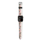 Floral Banner Pattern Apple Watch Strap Size 38mm with Silver Hardware