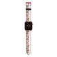 Floral Banner Pattern Apple Watch Strap with Red Hardware