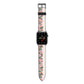 Floral Banner Pattern Apple Watch Strap with Space Grey Hardware