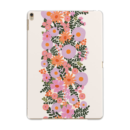 Floral Banner Pattern Apple iPad Gold Case
