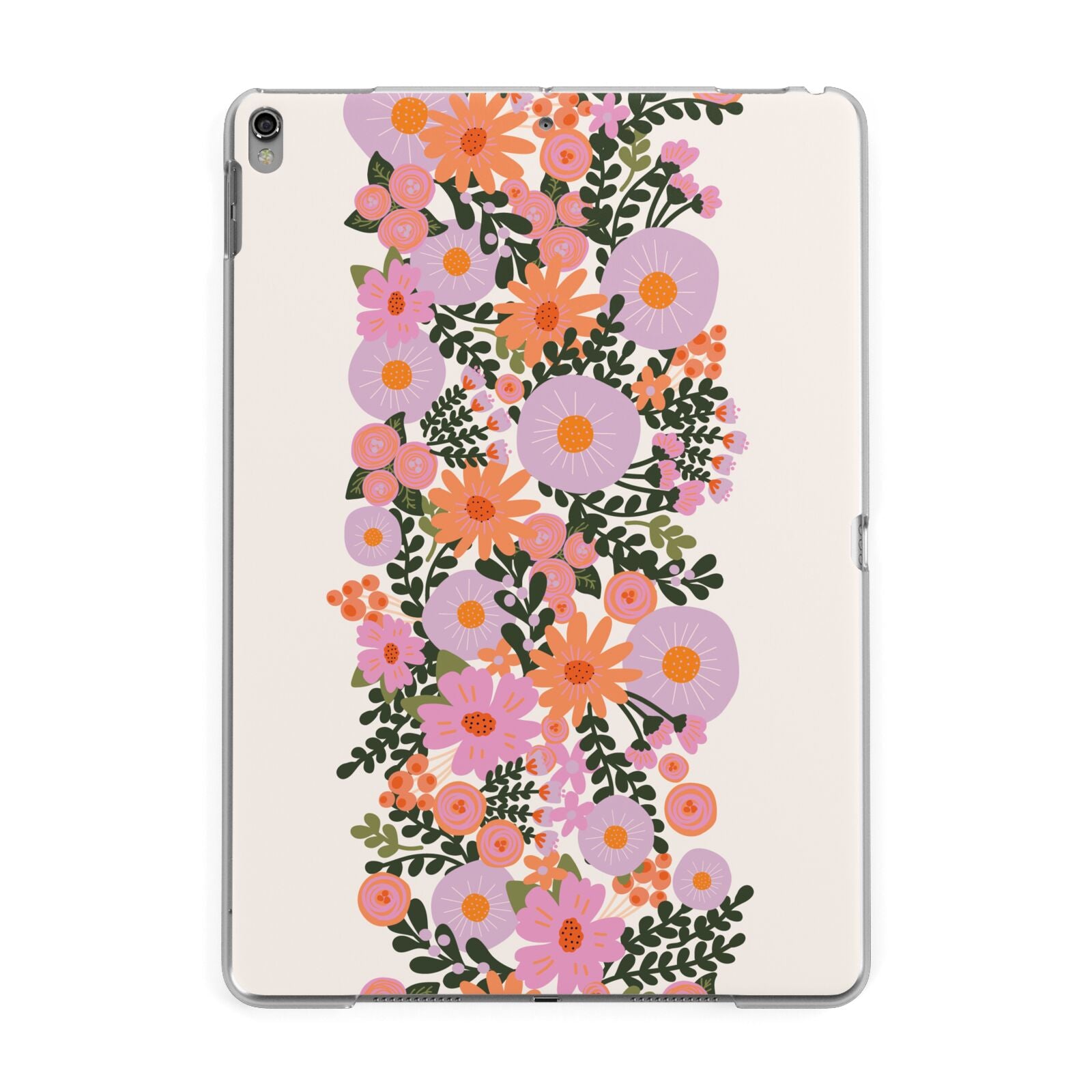 Floral Banner Pattern Apple iPad Grey Case