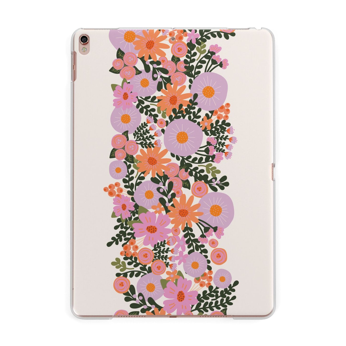 Floral Banner Pattern Apple iPad Rose Gold Case