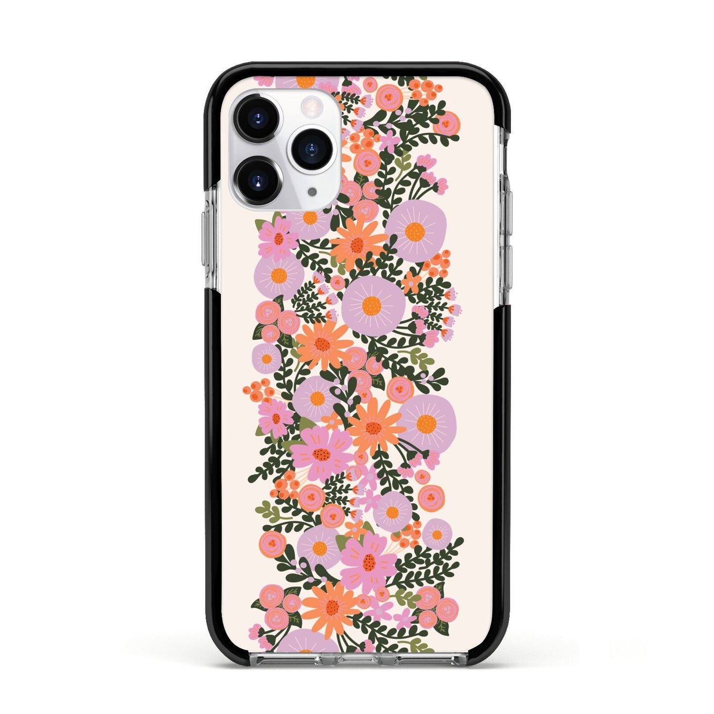 Floral Banner Pattern Apple iPhone 11 Pro in Silver with Black Impact Case