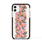 Floral Banner Pattern Apple iPhone 11 in White with Black Impact Case