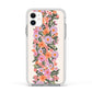Floral Banner Pattern Apple iPhone 11 in White with White Impact Case
