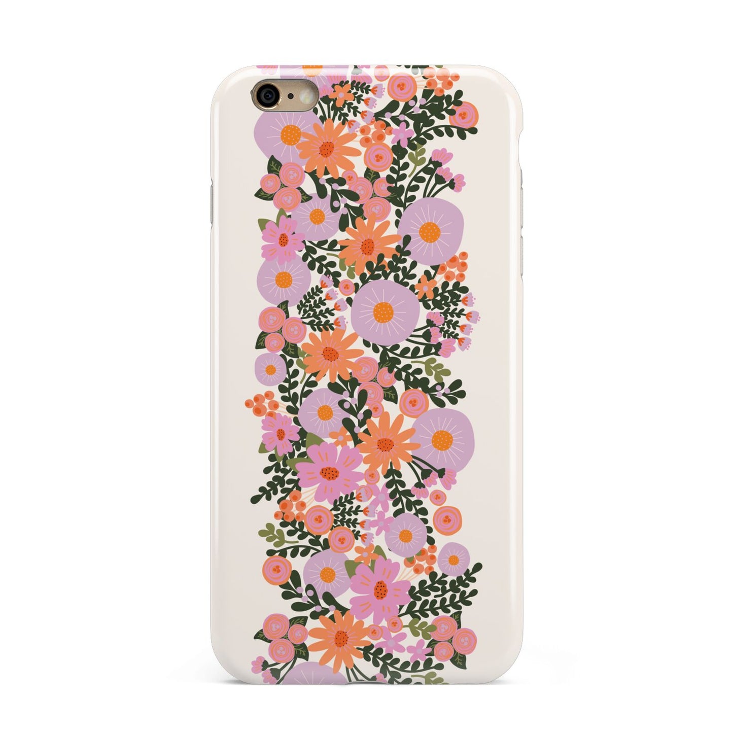 Floral Banner Pattern Apple iPhone 6 Plus 3D Tough Case