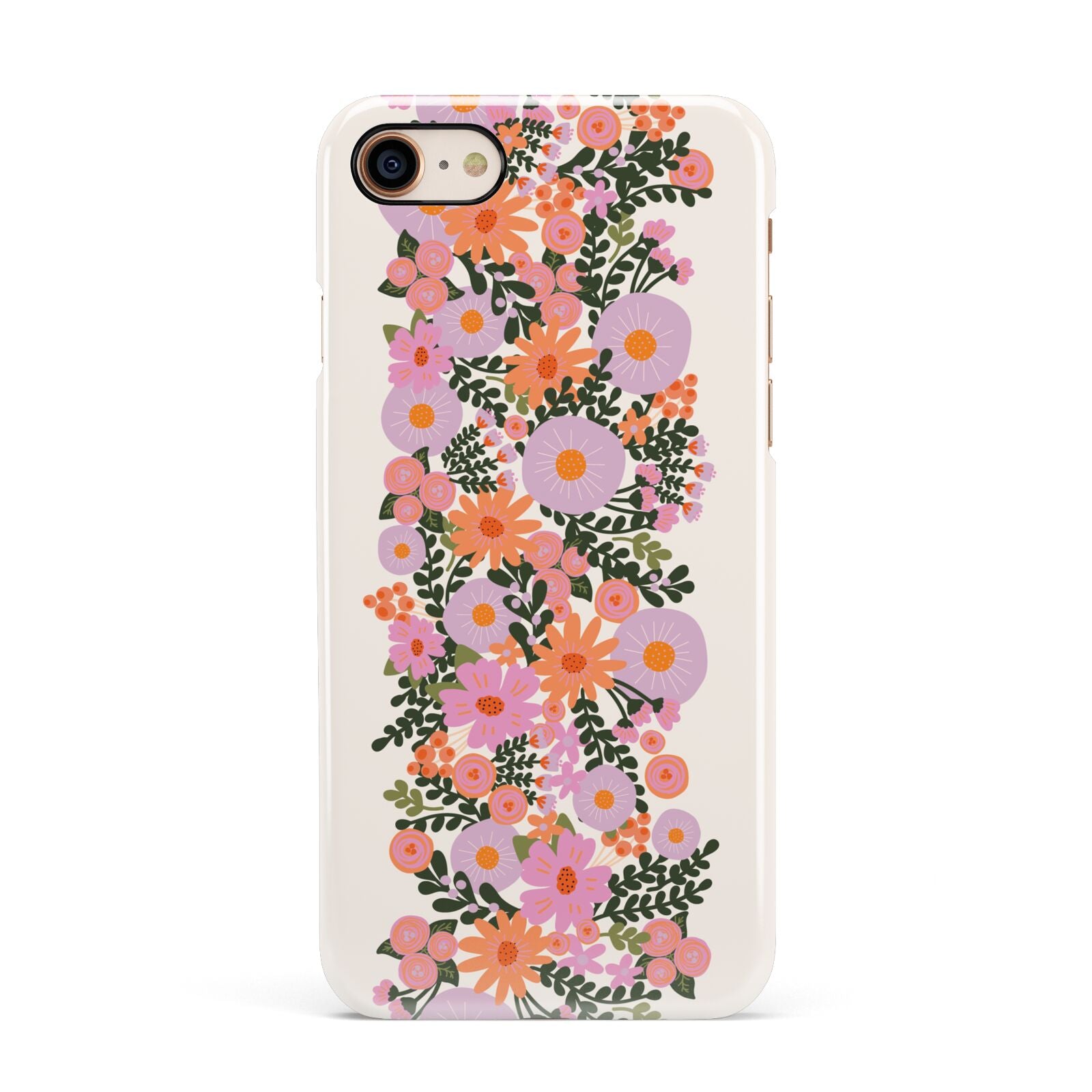 Floral Banner Pattern Apple iPhone 7 8 3D Snap Case