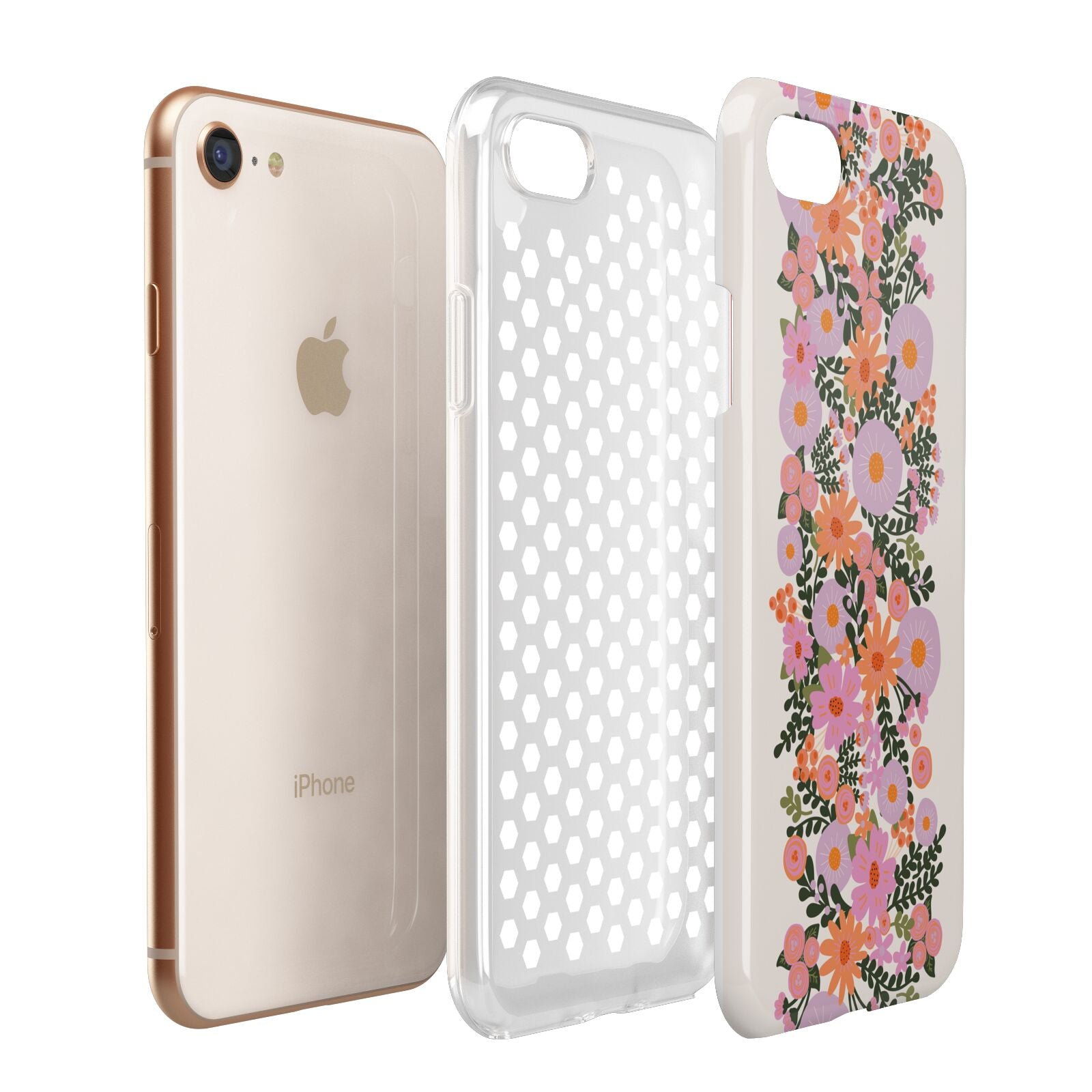 Floral Banner Pattern Apple iPhone 7 8 3D Tough Case Expanded View