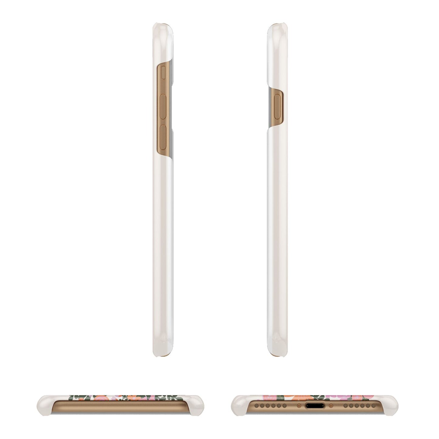 Floral Banner Pattern Apple iPhone 7 8 3D Wrap Snap Case Angled Images