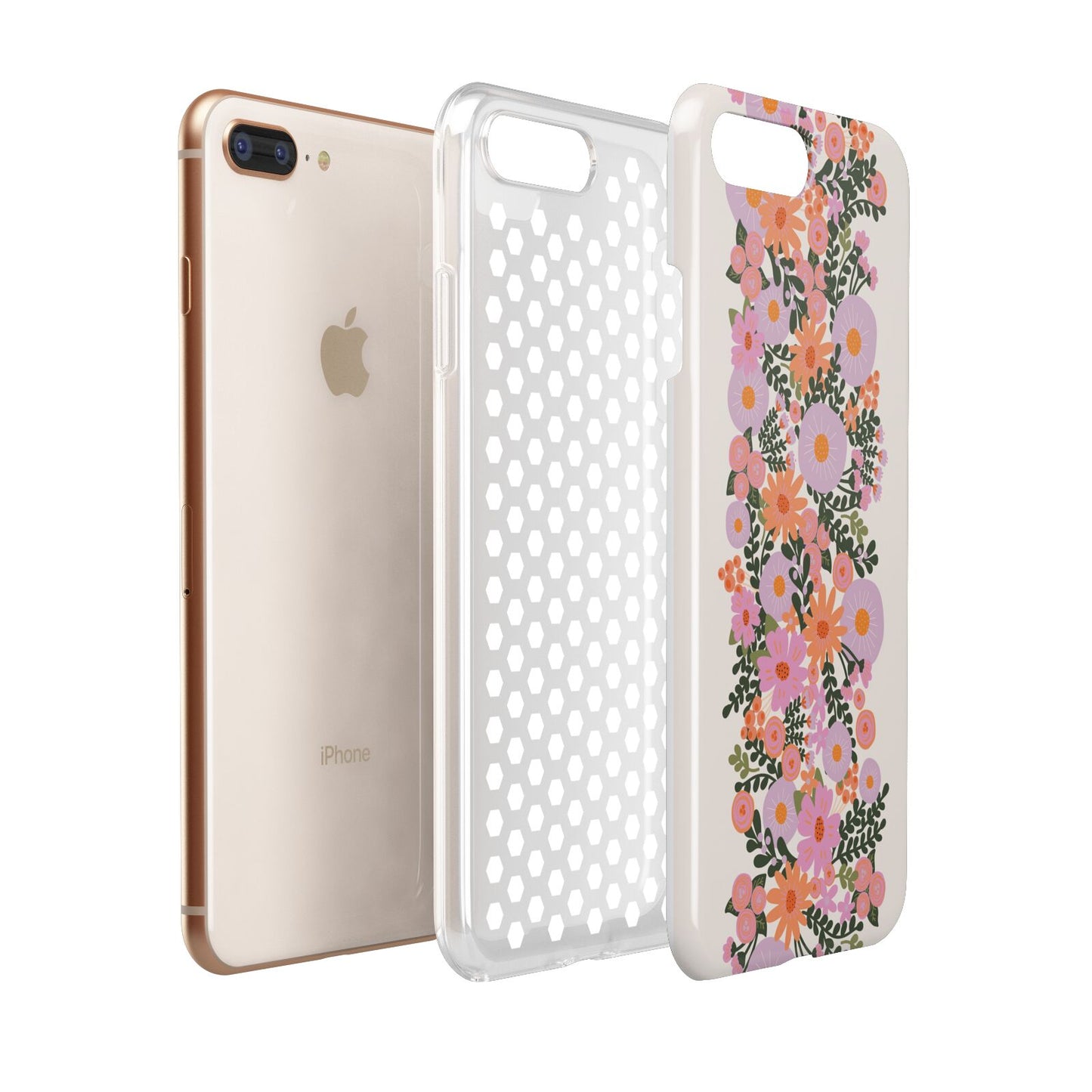 Floral Banner Pattern Apple iPhone 7 8 Plus 3D Tough Case Expanded View