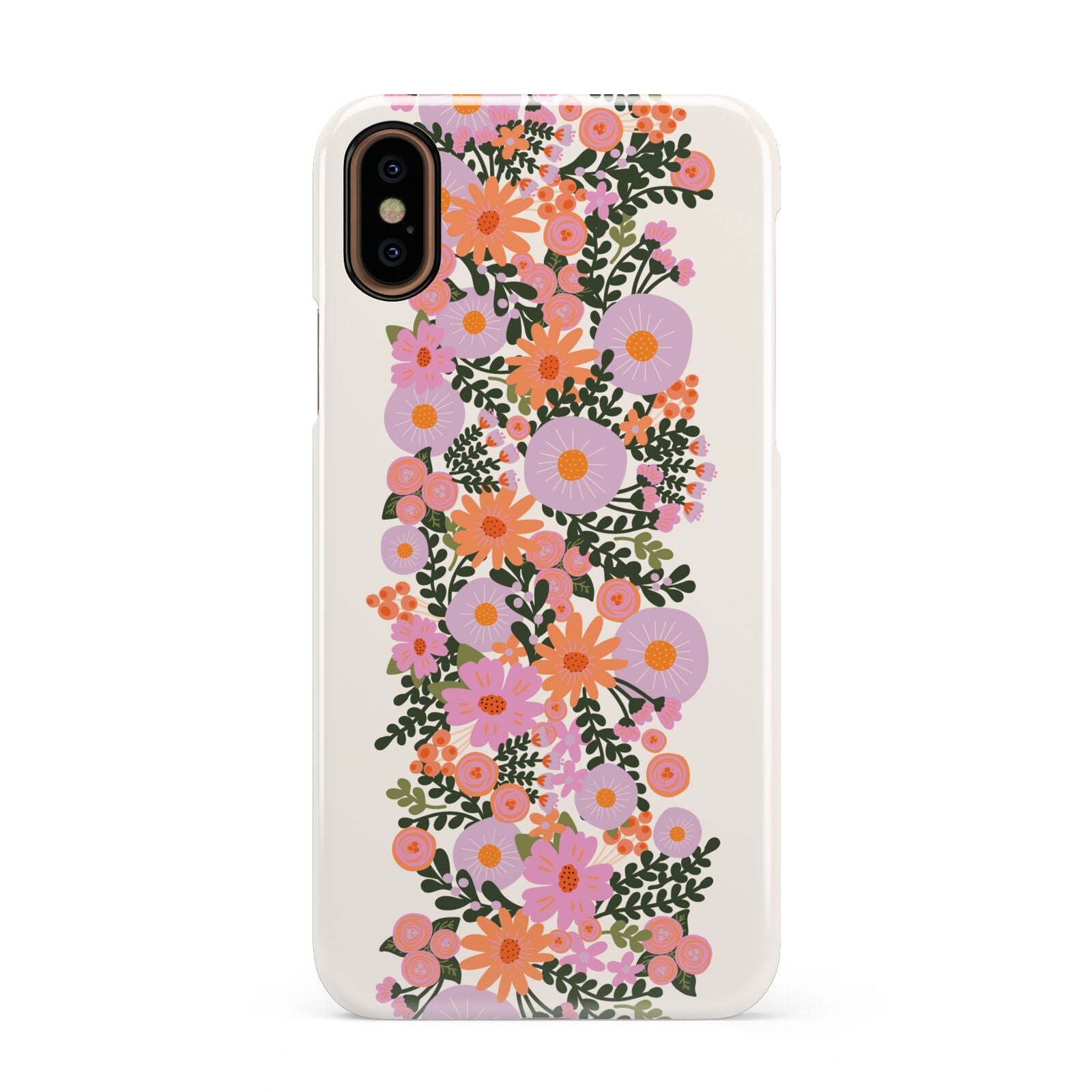 Floral Banner Pattern Apple iPhone XS 3D Snap Case