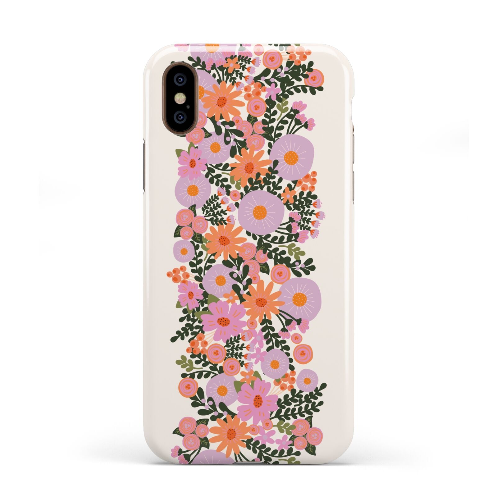 Floral Banner Pattern Apple iPhone XS 3D Tough