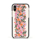 Floral Banner Pattern Apple iPhone Xs Impact Case Black Edge on Gold Phone