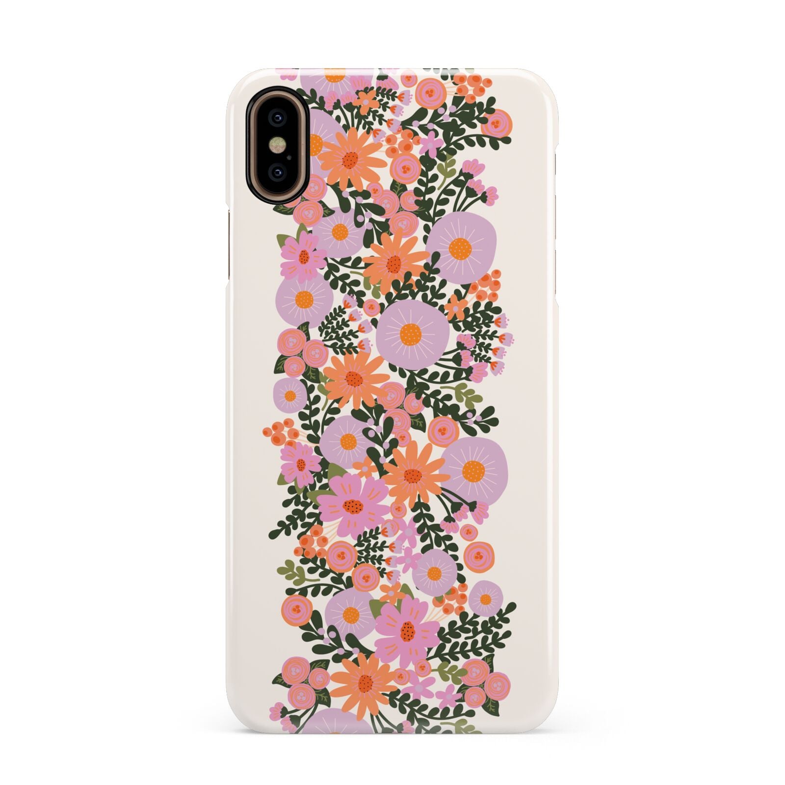 Floral Banner Pattern Apple iPhone Xs Max 3D Snap Case