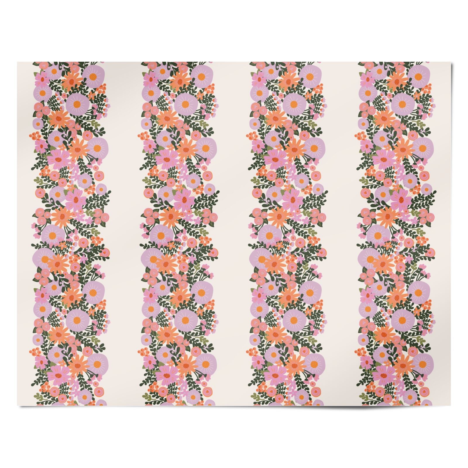 Floral Banner Pattern Personalised Wrapping Paper Alternative