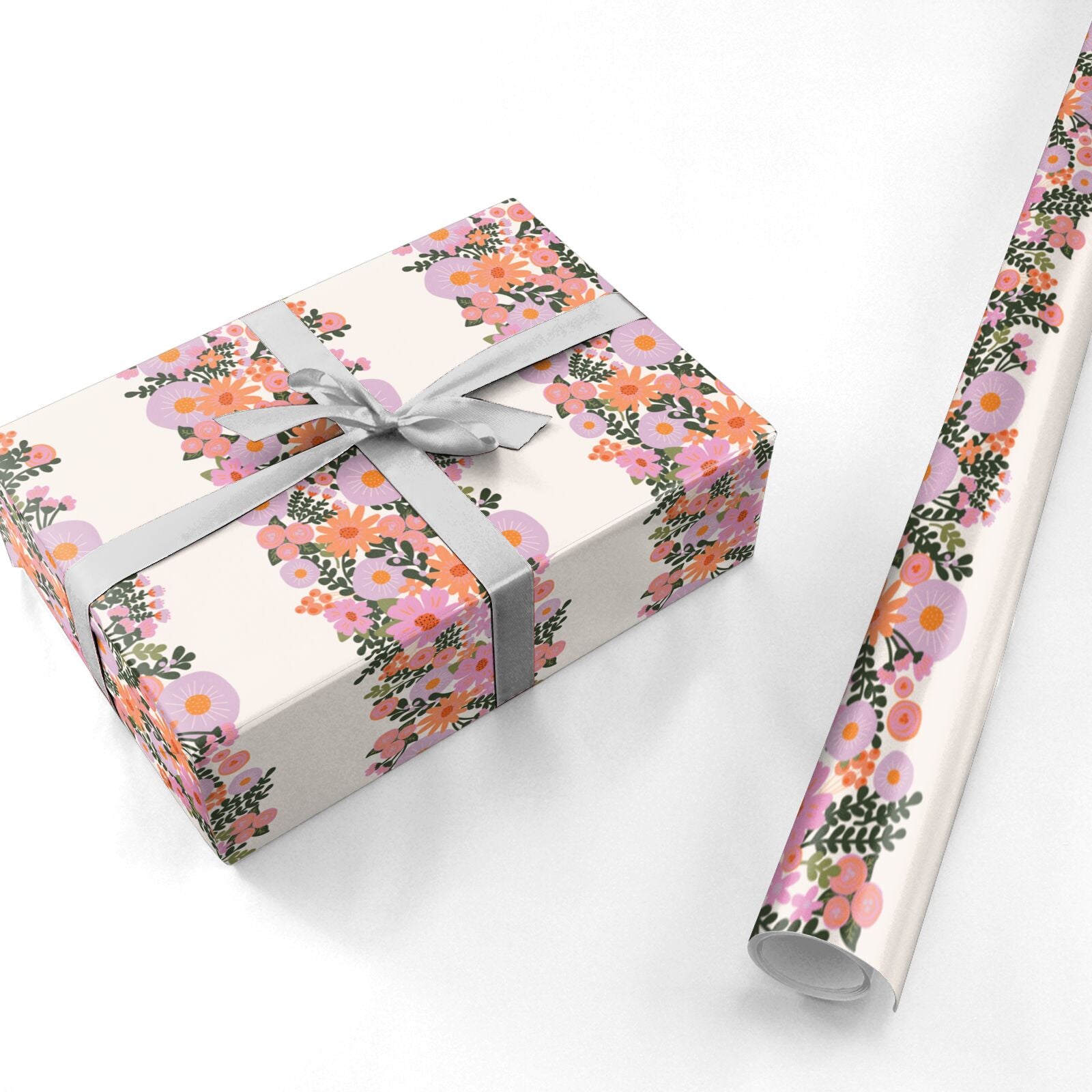 Floral Banner Pattern Personalised Wrapping Paper