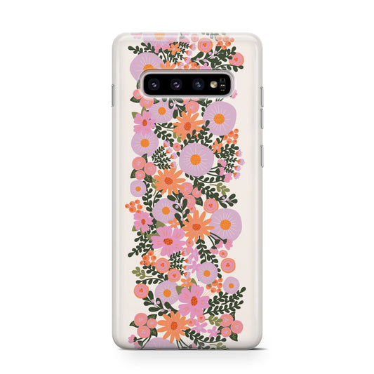 Floral Banner Pattern Protective Samsung Galaxy Case