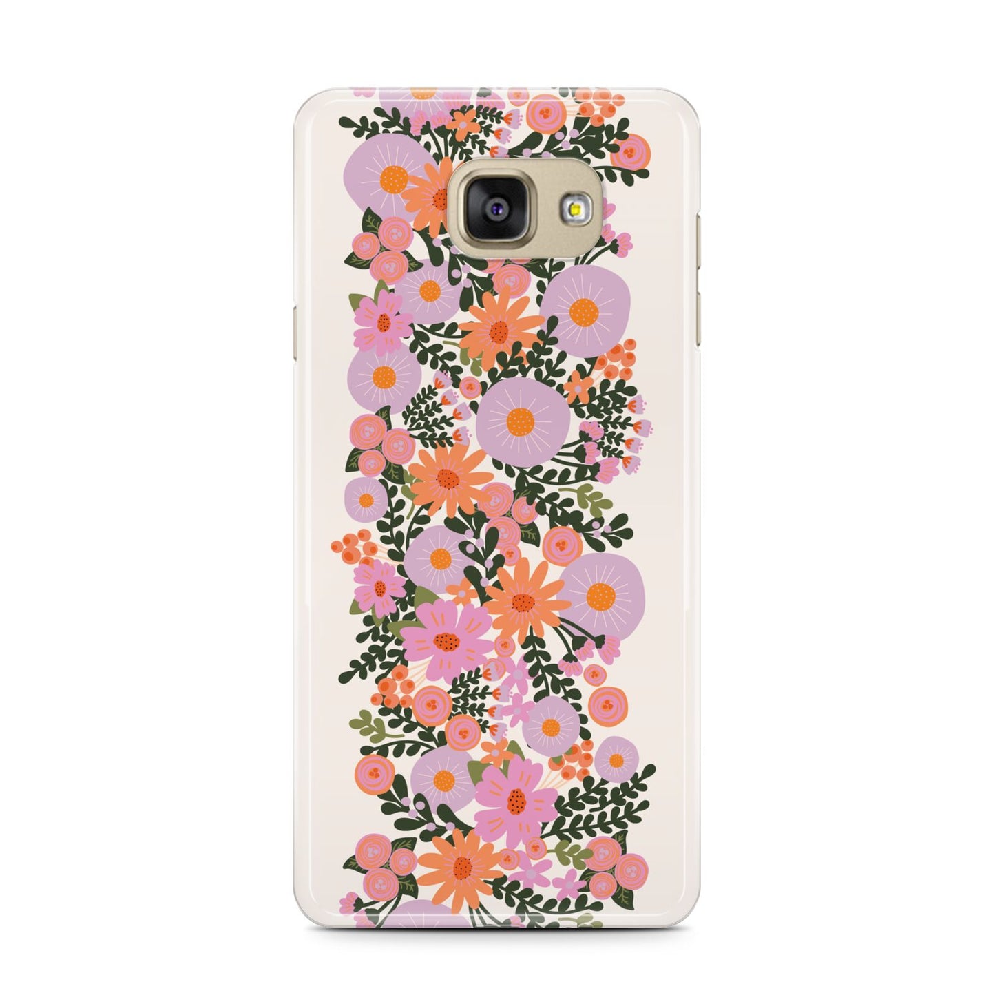 Floral Banner Pattern Samsung Galaxy A7 2016 Case on gold phone