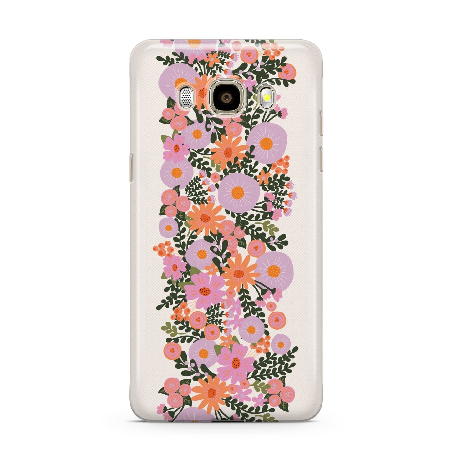 Floral Banner Pattern Samsung Galaxy J7 2016 Case on gold phone