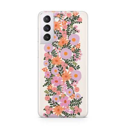 Floral Banner Pattern Samsung S21 Case