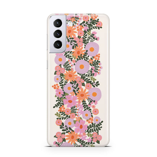 Floral Banner Pattern Samsung S21 Plus Phone Case