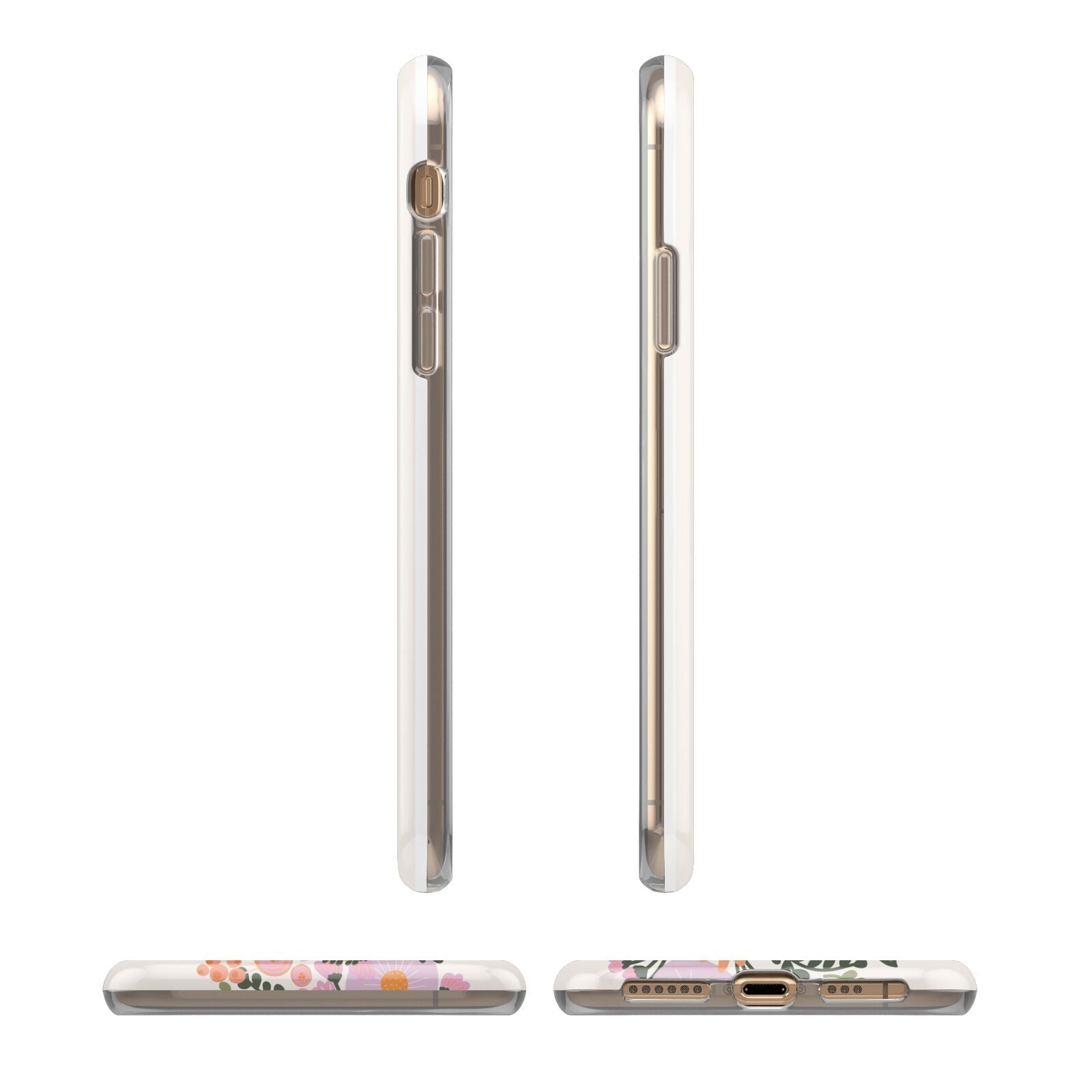 Floral Banner Pattern iPhone 11 3D Tough Case Angle Images