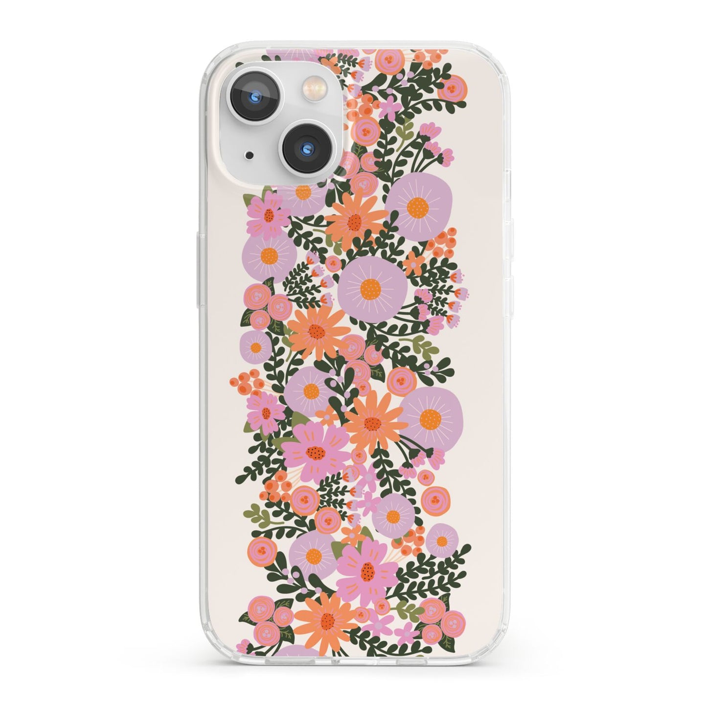 Floral Banner Pattern iPhone 13 Clear Bumper Case