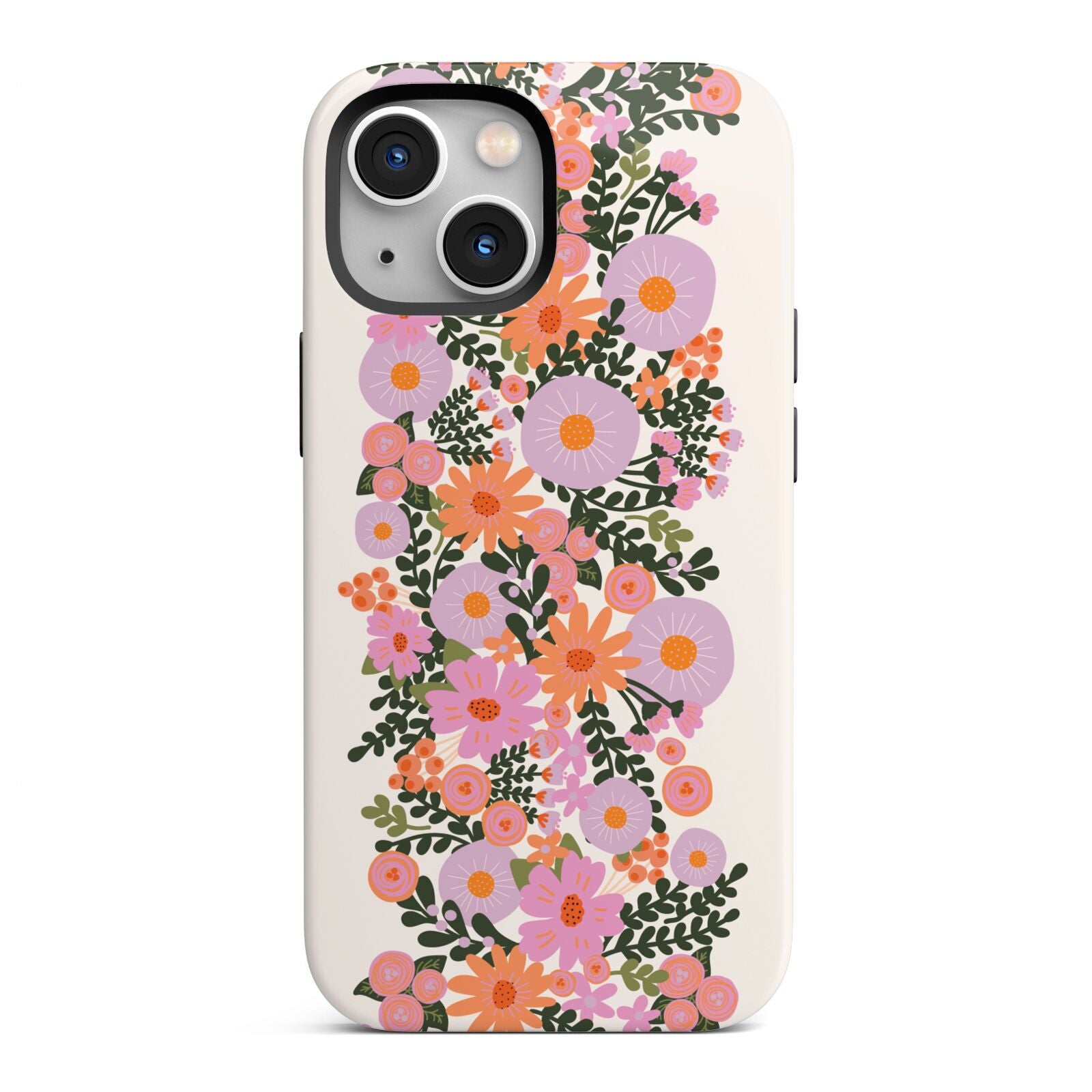 Floral Banner Pattern iPhone 13 Mini Full Wrap 3D Tough Case
