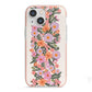 Floral Banner Pattern iPhone 13 Mini TPU Impact Case with Pink Edges