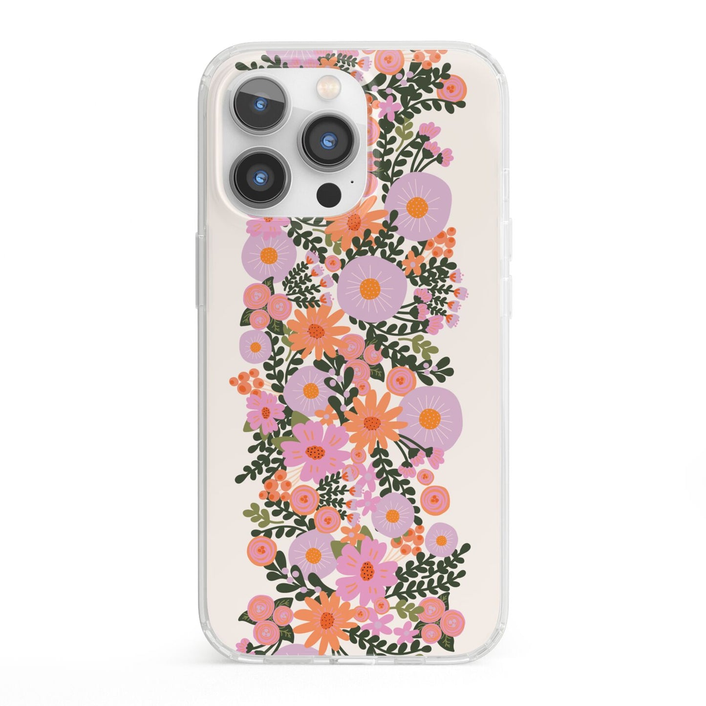 Floral Banner Pattern iPhone 13 Pro Clear Bumper Case