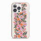 Floral Banner Pattern iPhone 13 Pro TPU Impact Case with Pink Edges