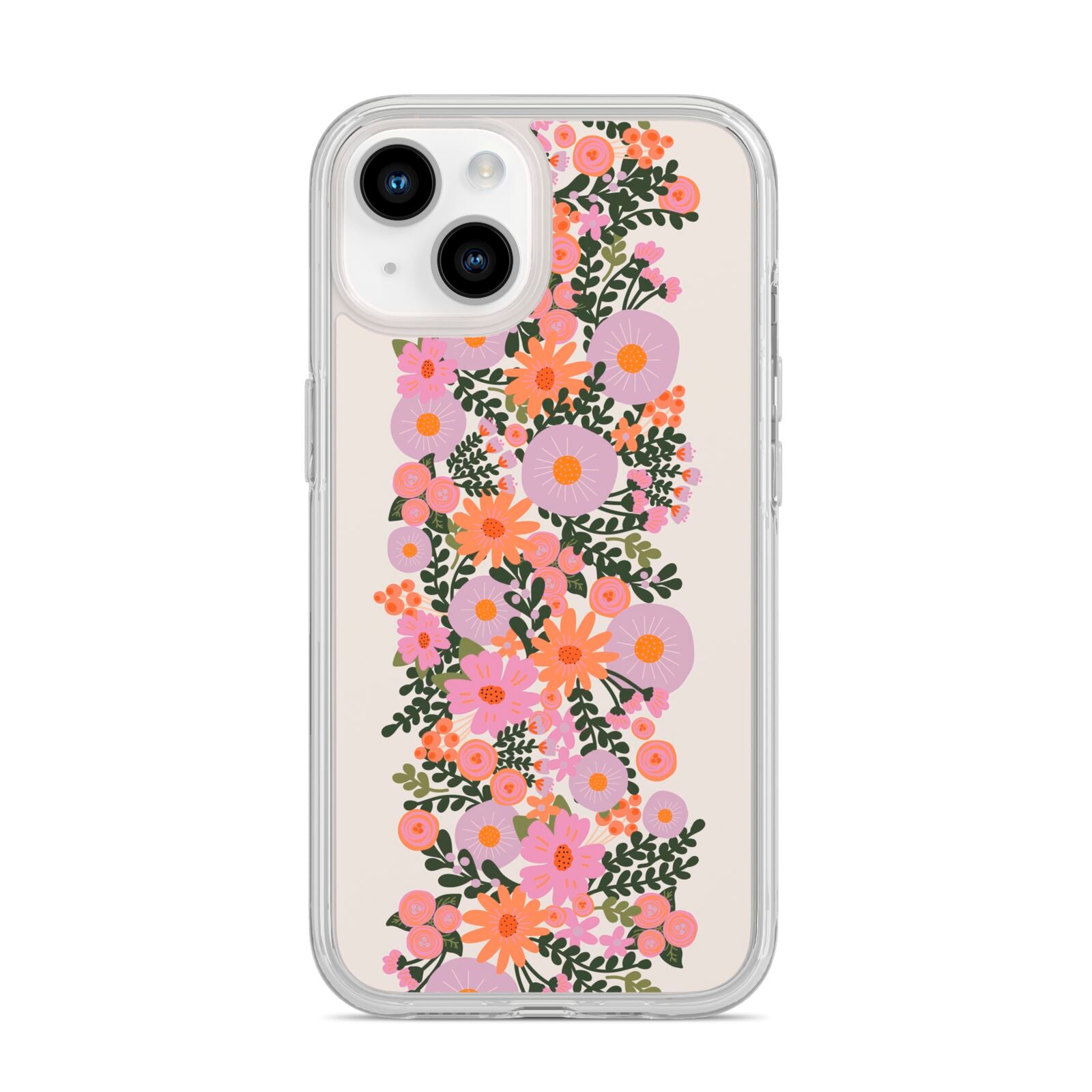 Floral Banner Pattern iPhone 14 Clear Tough Case Starlight