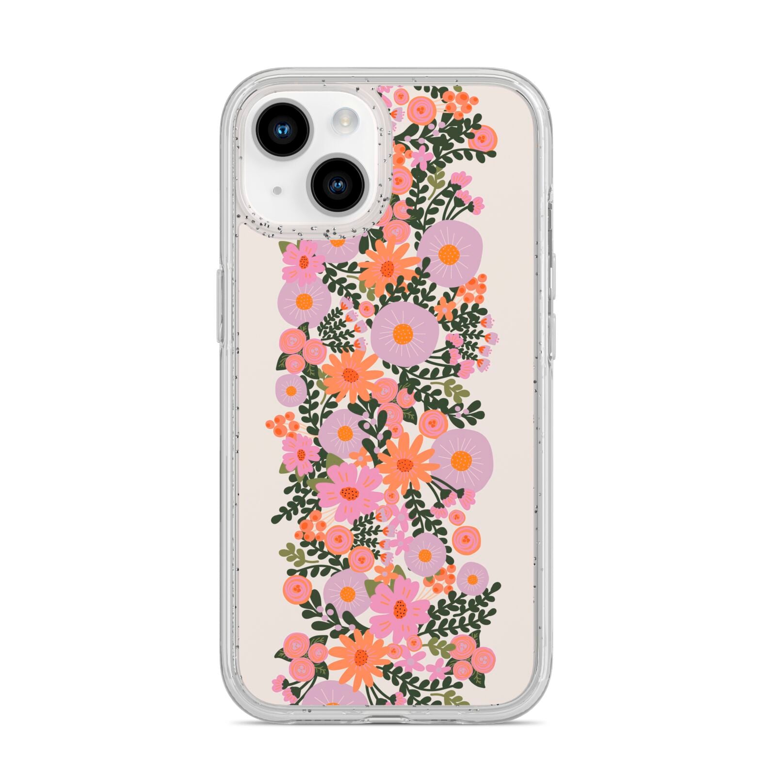 Floral Banner Pattern iPhone 14 Glitter Tough Case Starlight