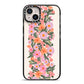Floral Banner Pattern iPhone 14 Plus Black Impact Case on Silver phone
