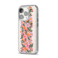Floral Banner Pattern iPhone 14 Pro Glitter Tough Case Silver Angled Image