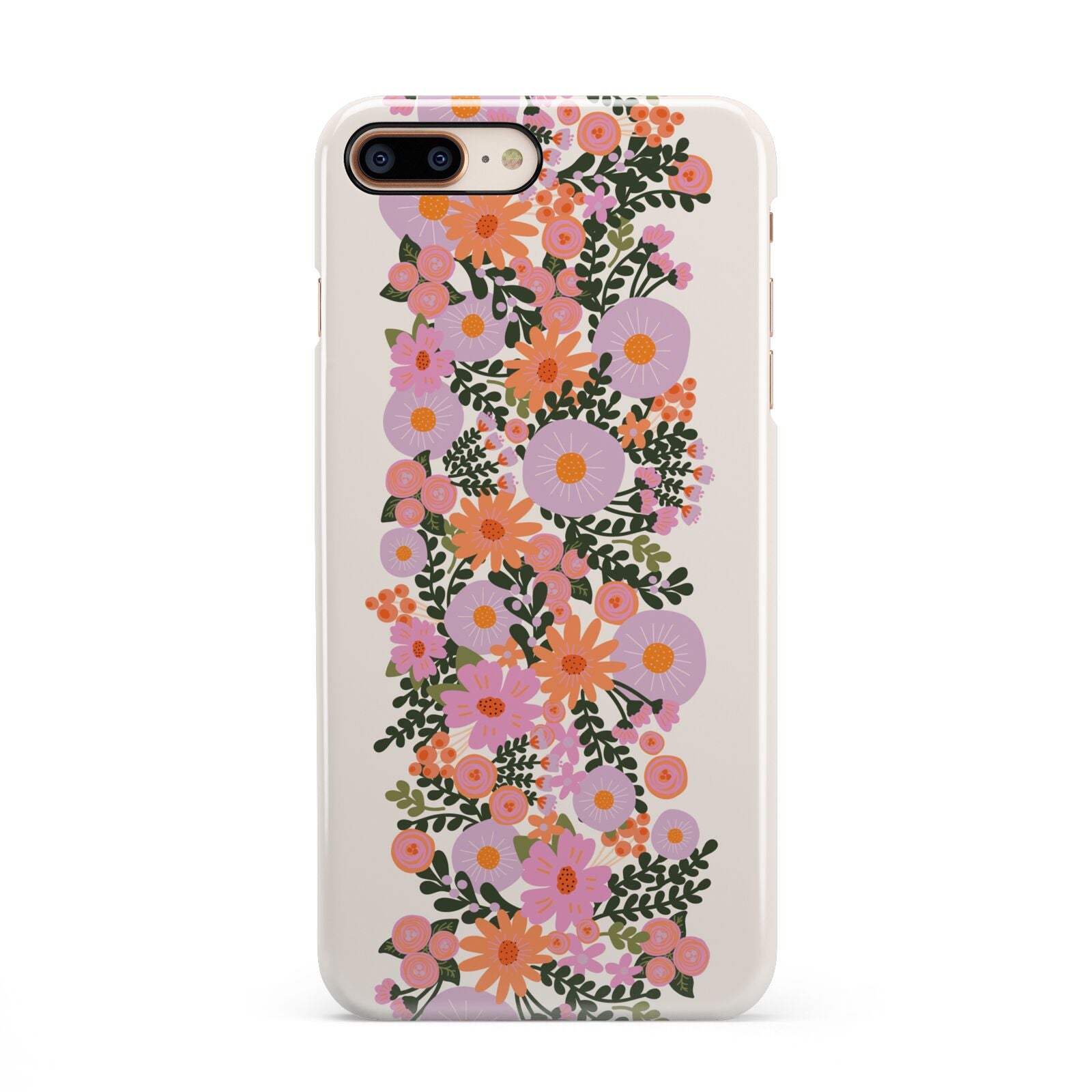 Floral Banner Pattern iPhone 8 Plus 3D Snap Case on Gold Phone