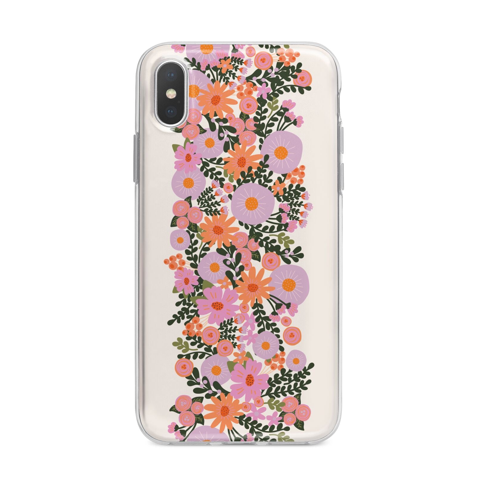 Floral Banner Pattern iPhone X Bumper Case on Silver iPhone Alternative Image 1