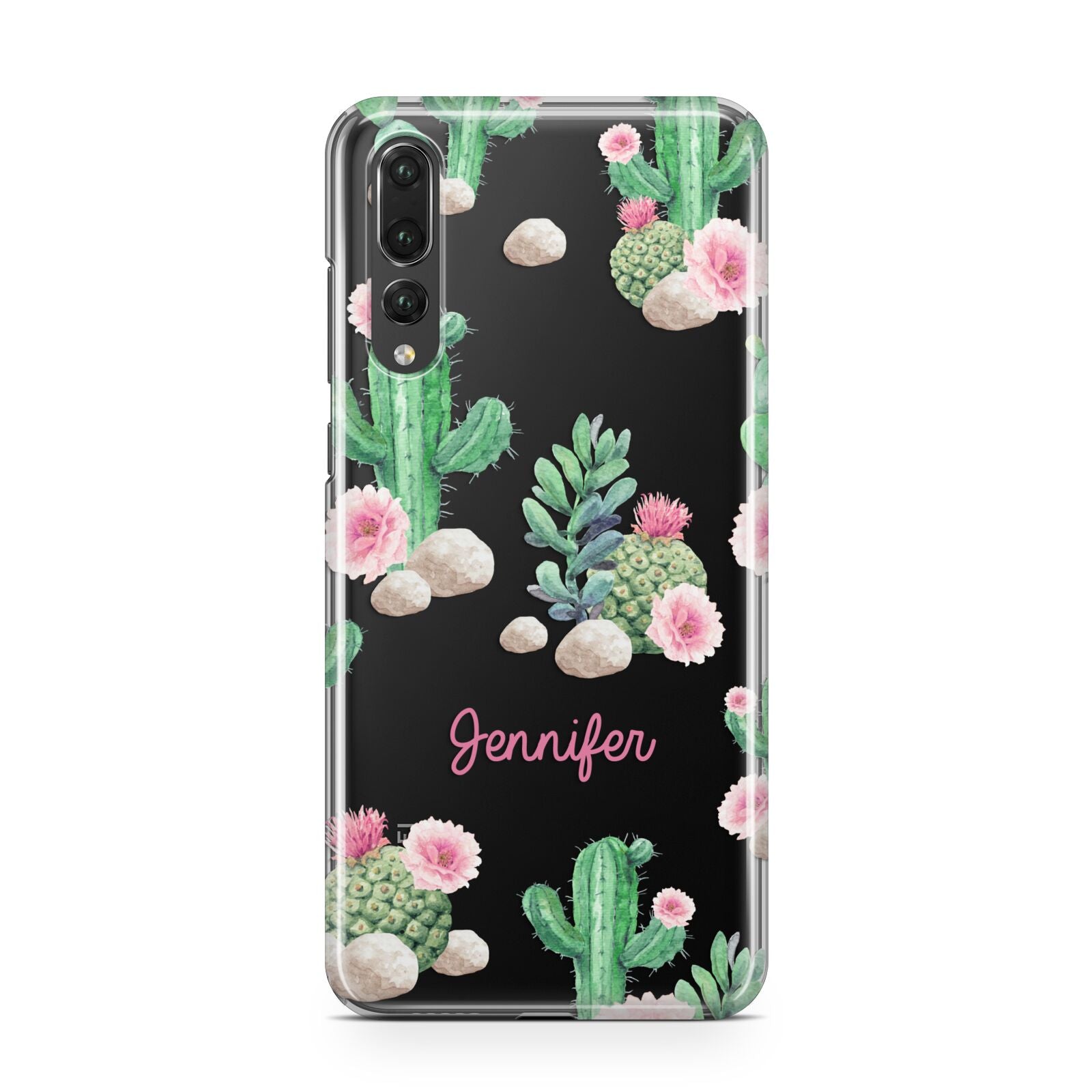 Floral Cactus Print with Name Huawei P20 Pro Phone Case