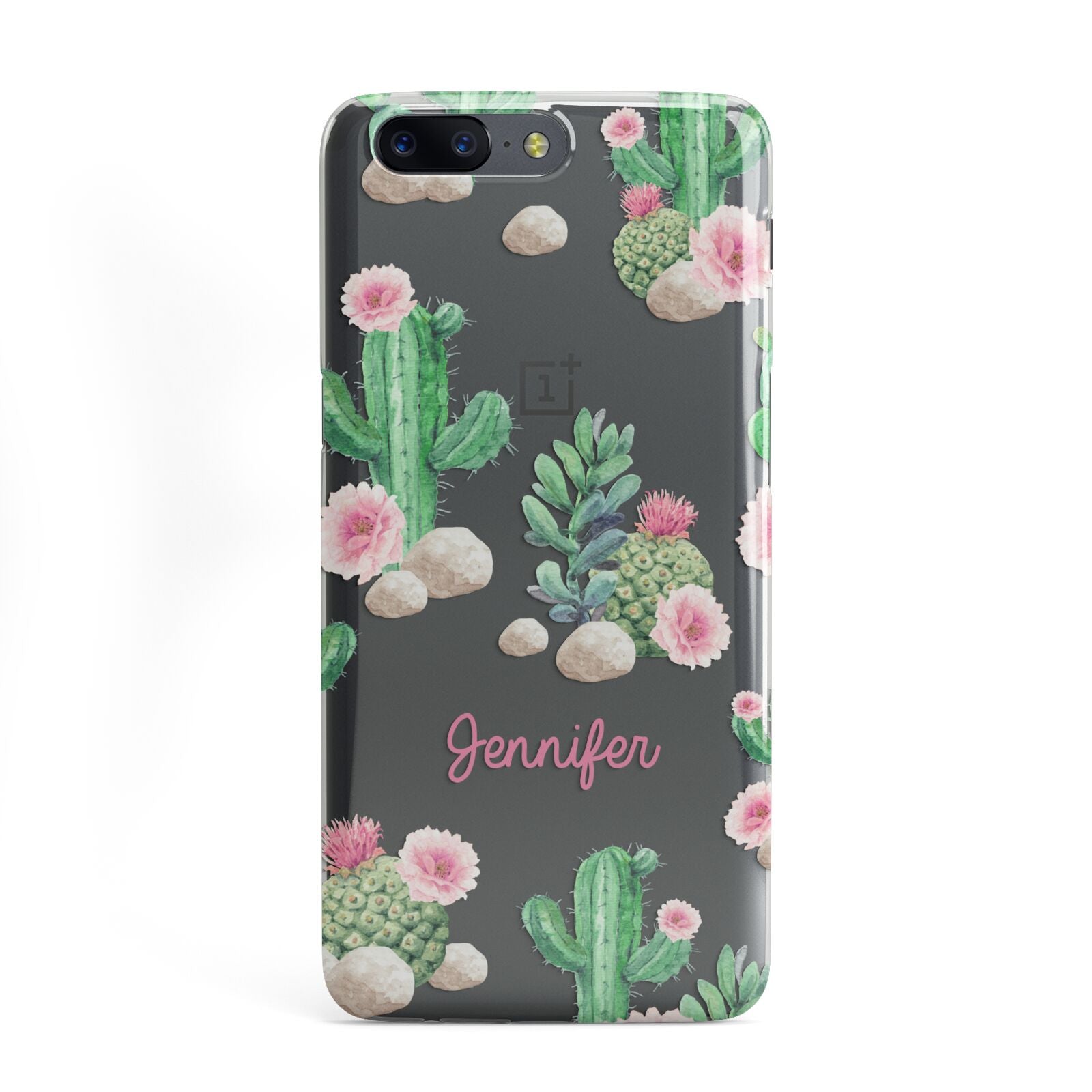 Floral Cactus Print with Name OnePlus Case