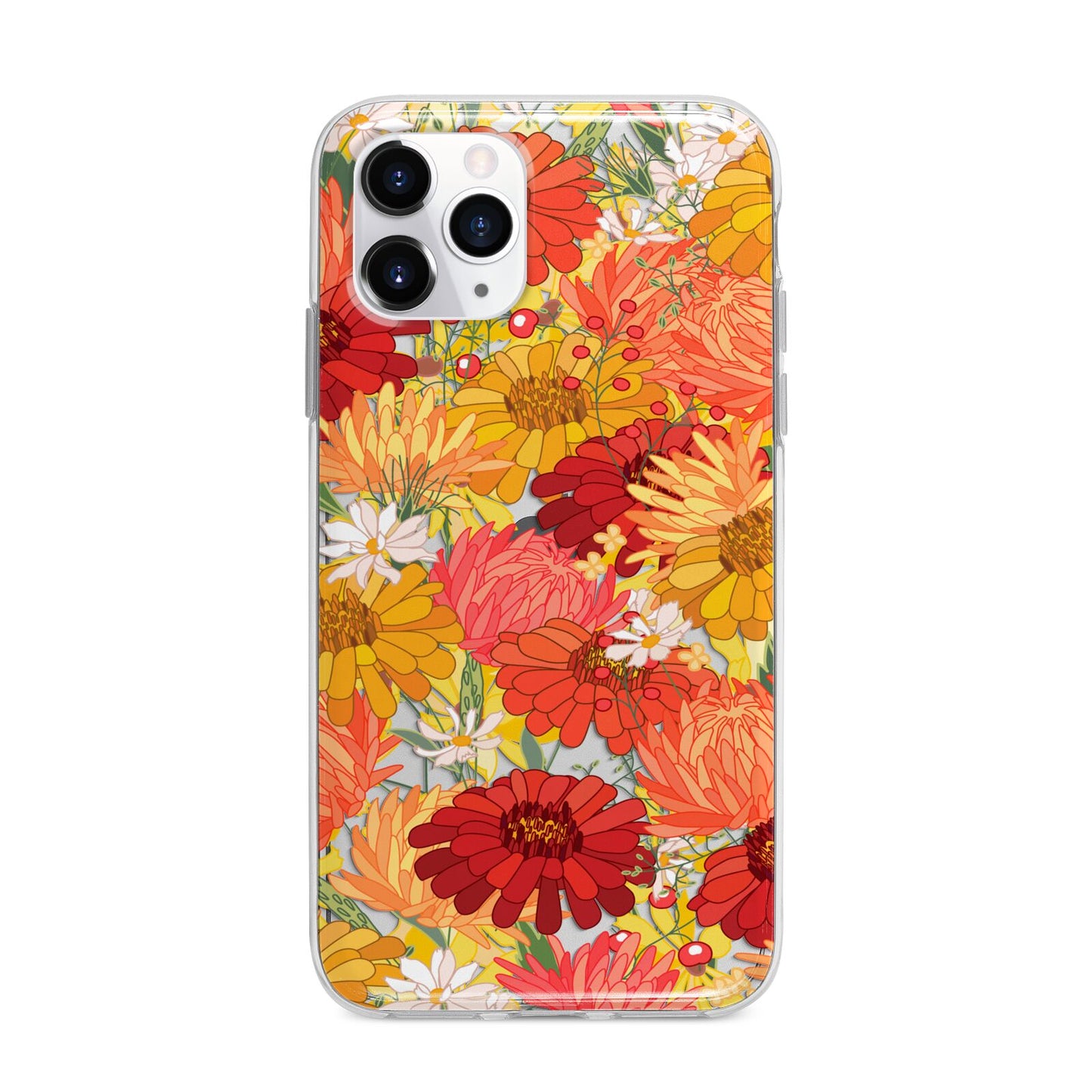 Floral Gerbera Apple iPhone 11 Pro in Silver with Bumper Case