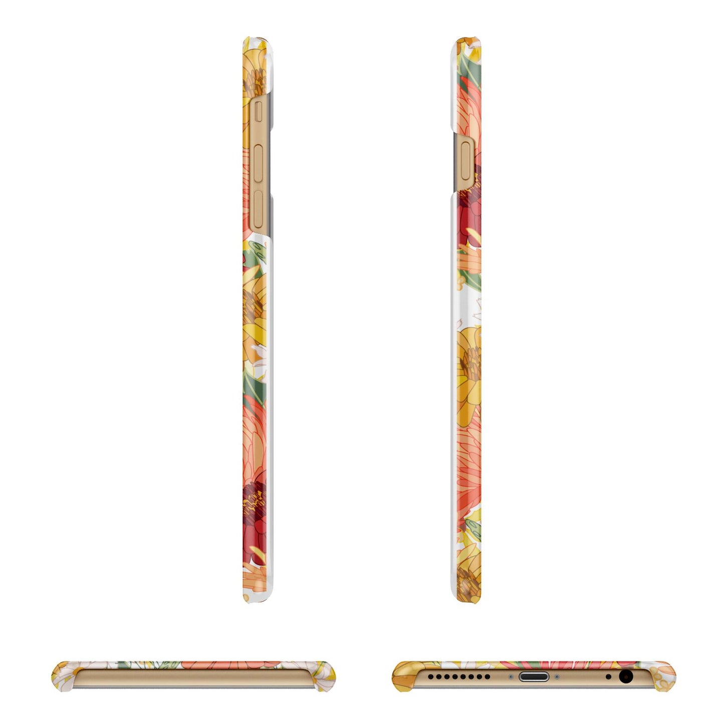 Floral Gerbera Apple iPhone 6 Plus 3D Wrap Snap Case Angled Images